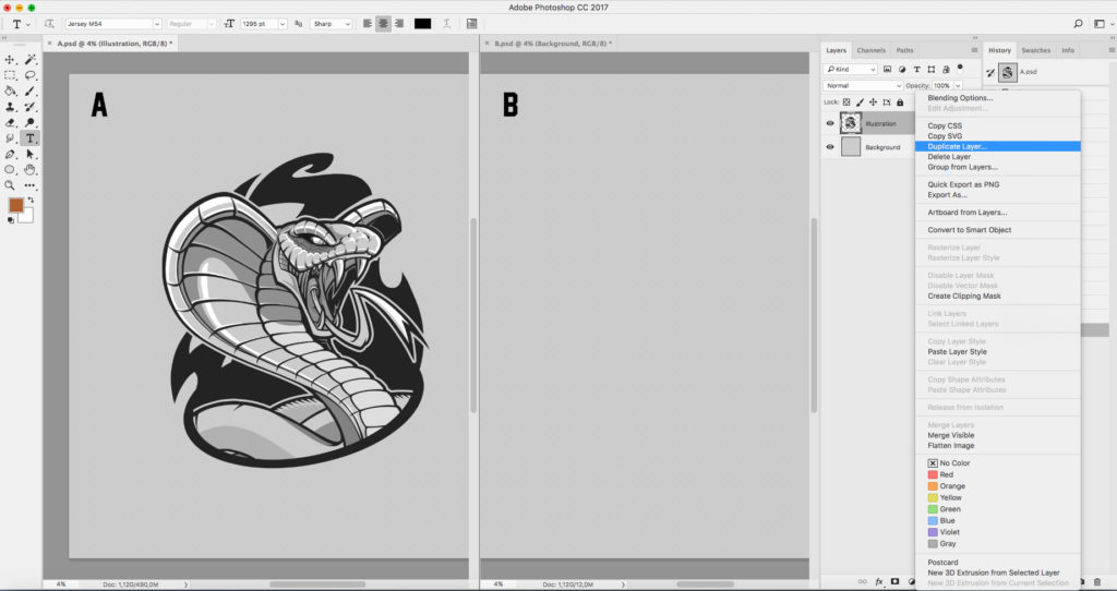 How to merge two PSD files in
