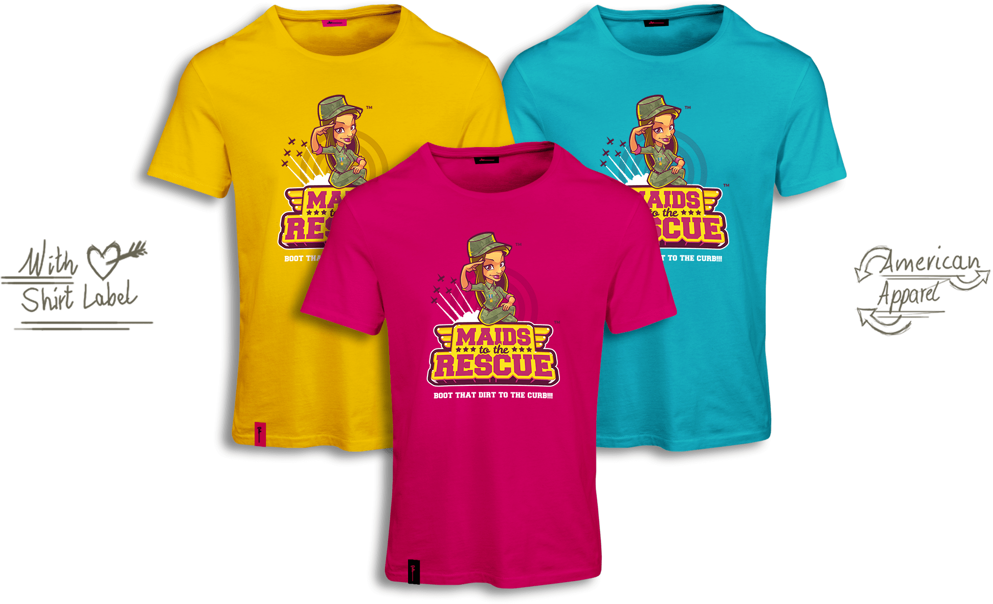 Maids to the Rescue t-shirts