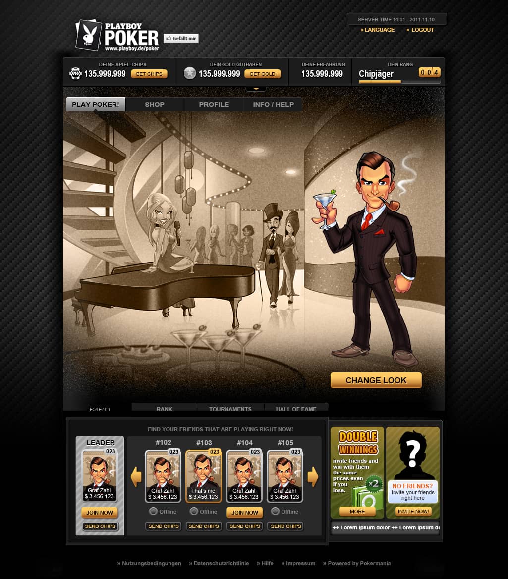app interface poker