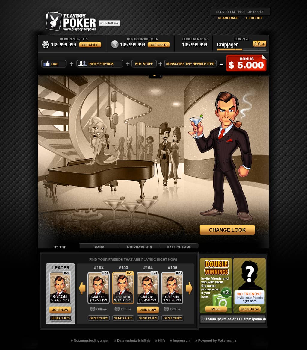 app interface poker