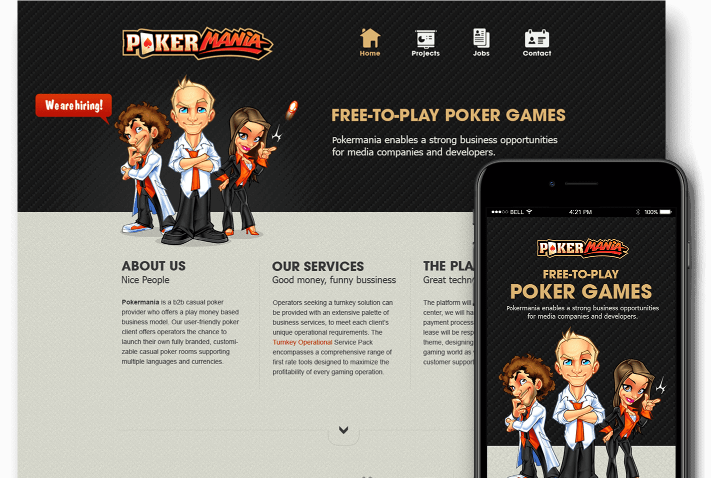 diseño juego poker responsive