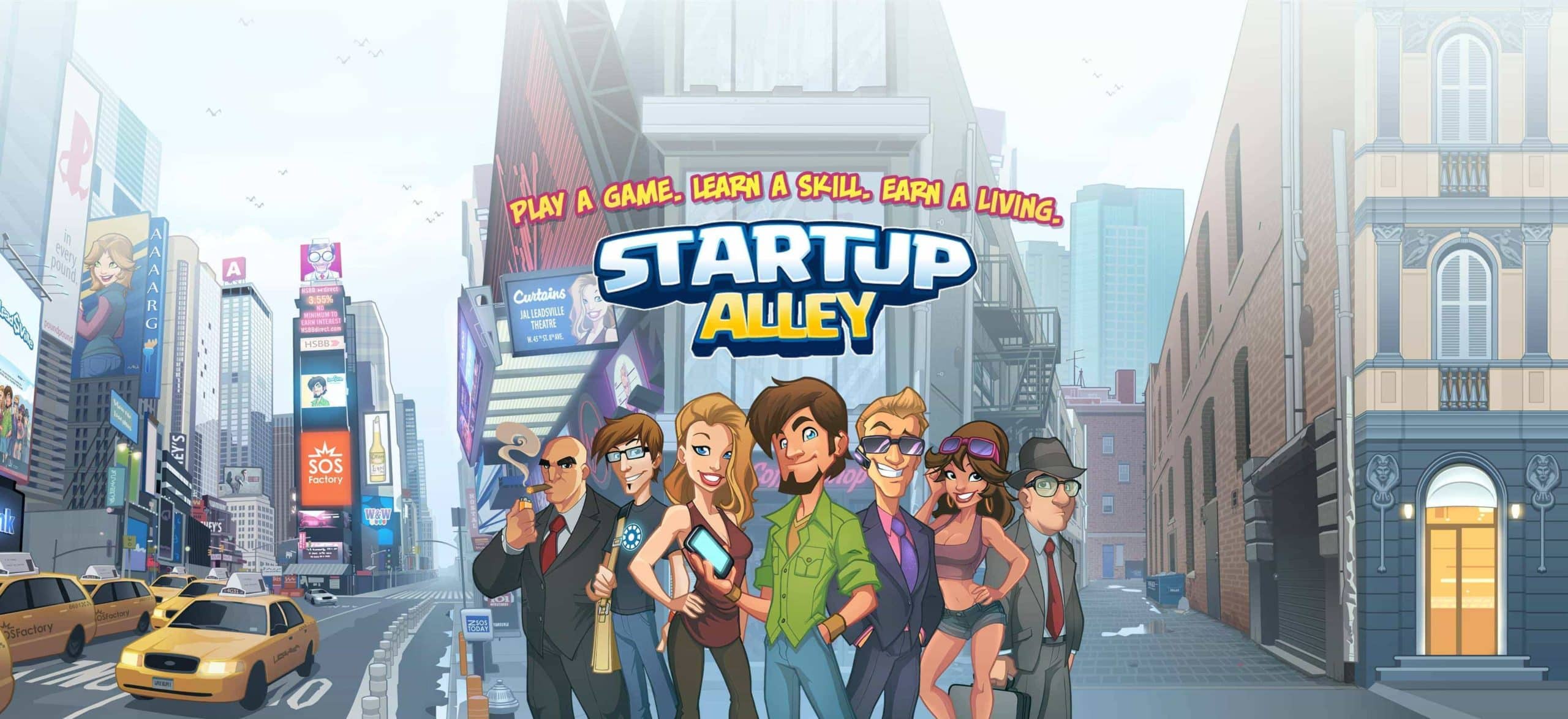 Ilustración juego startup Alley