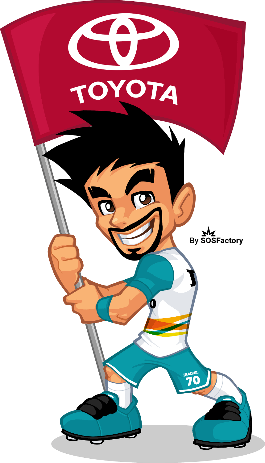 Jameel with Toyota flag