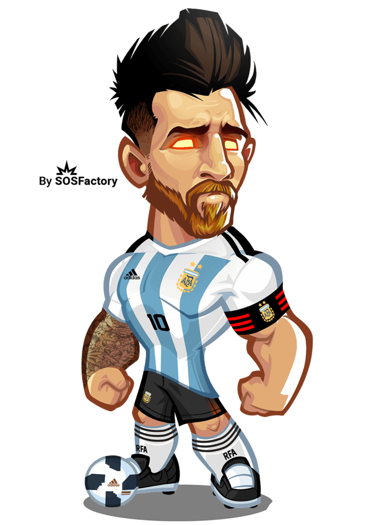 messi caricatura