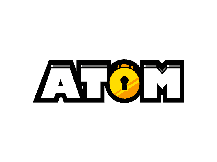 atom logo design full color