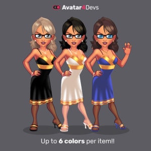 Set 1: Mujer vestido de noche