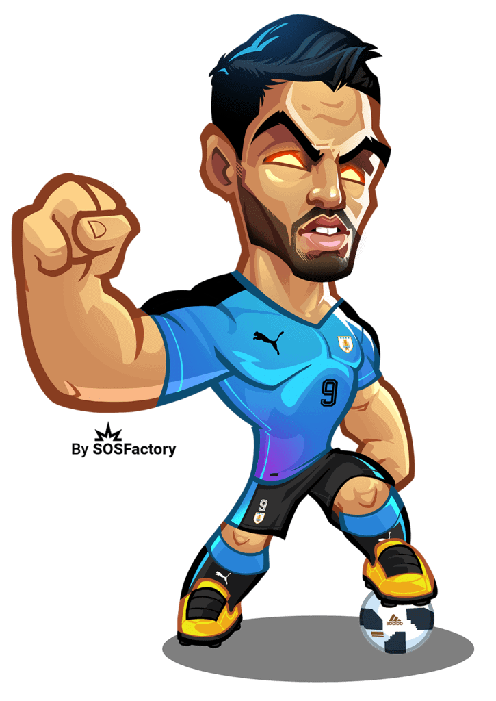 luis suarez caricature