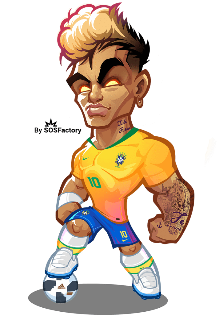 neymar jr caricature