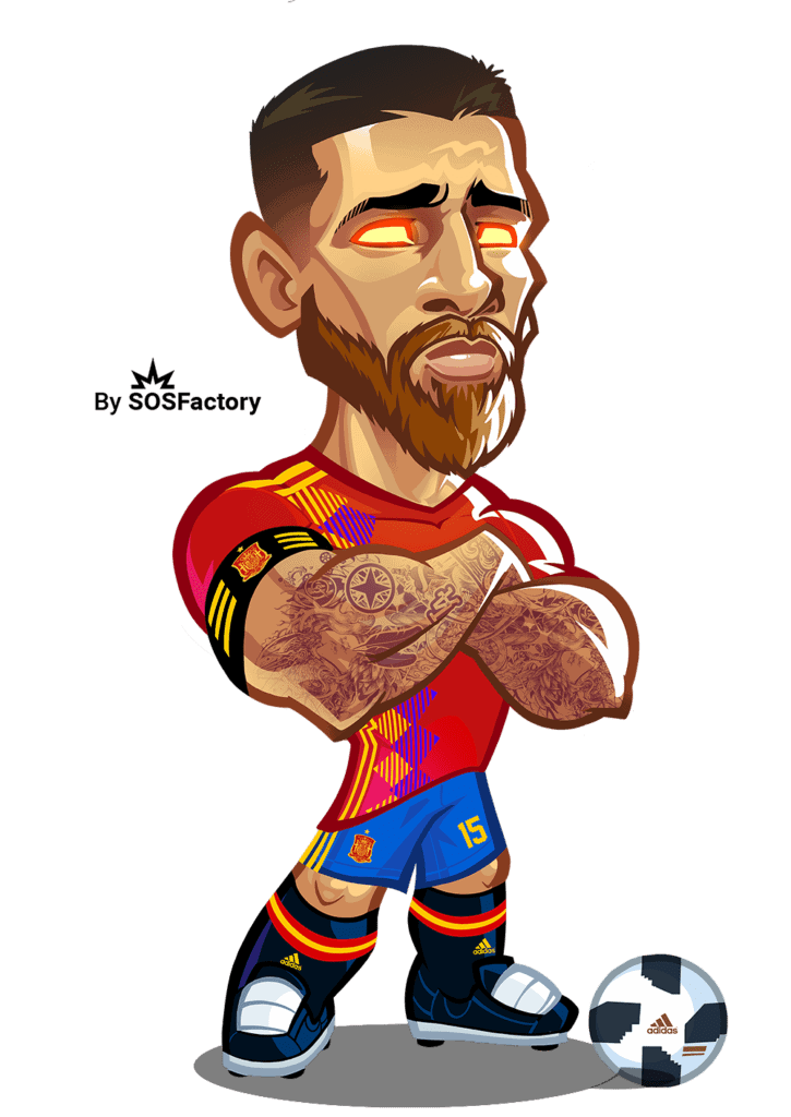 caricatura sergio ramos