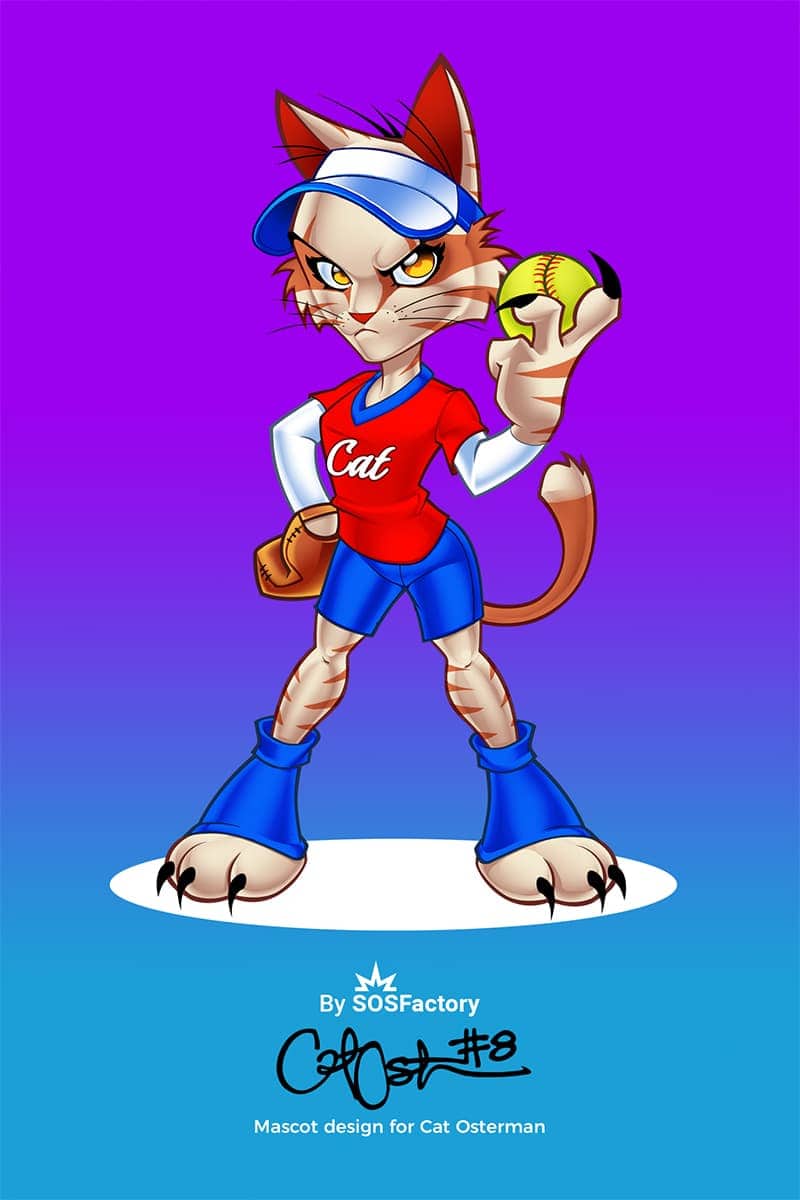 cat osterman mascot design