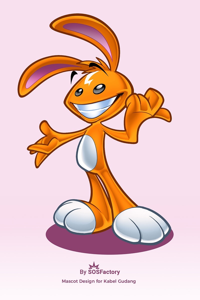 electric bunny mascot design