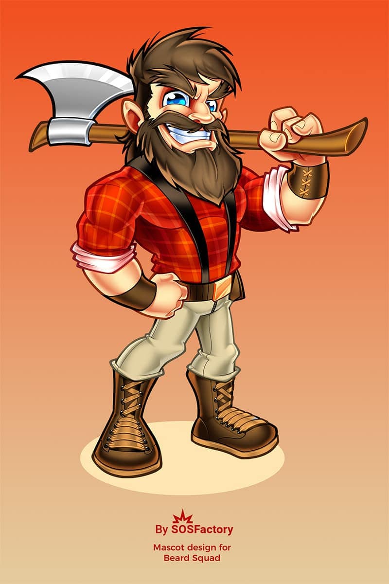 beard squad mascot design