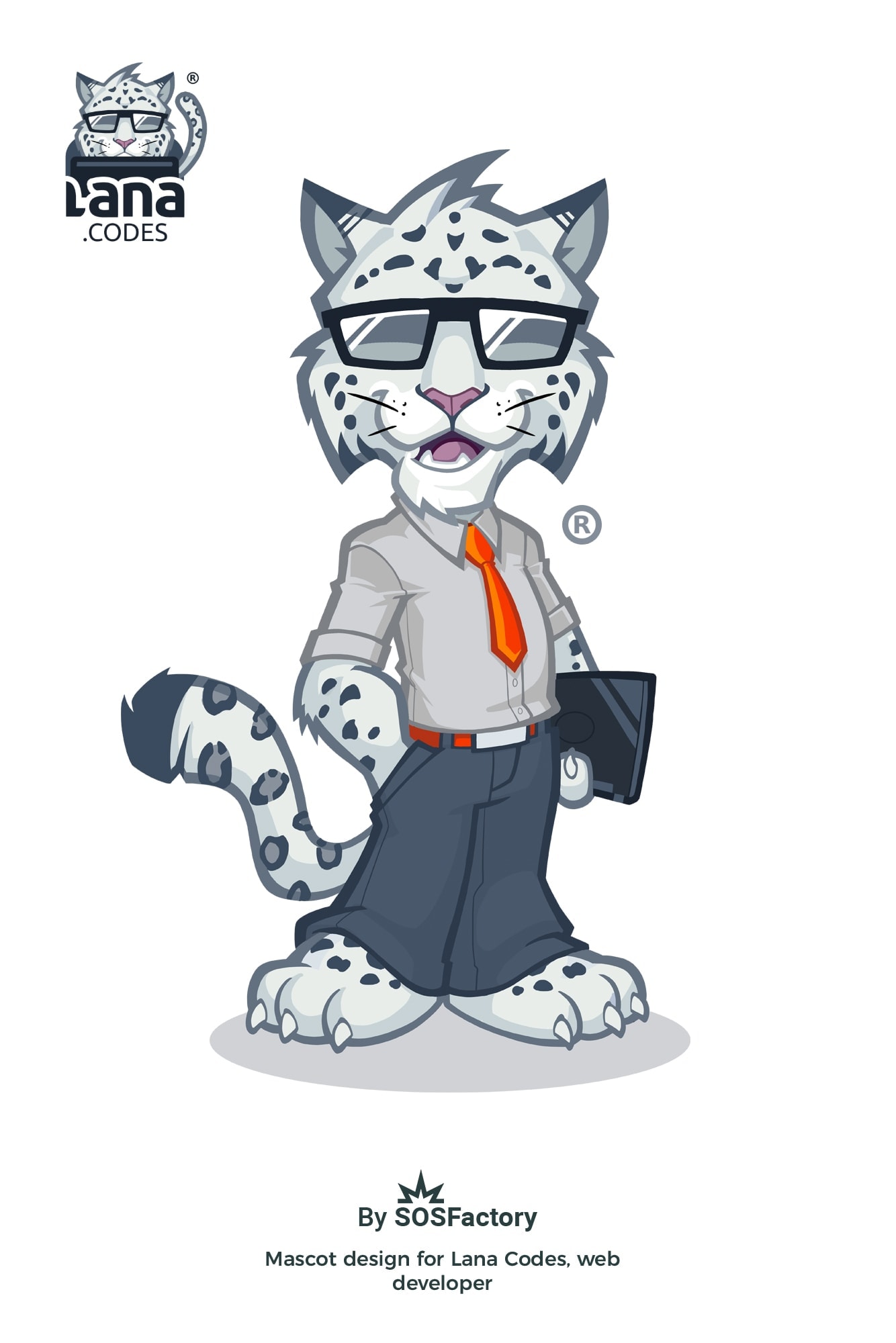 White tiger mascot design for Lana Codes