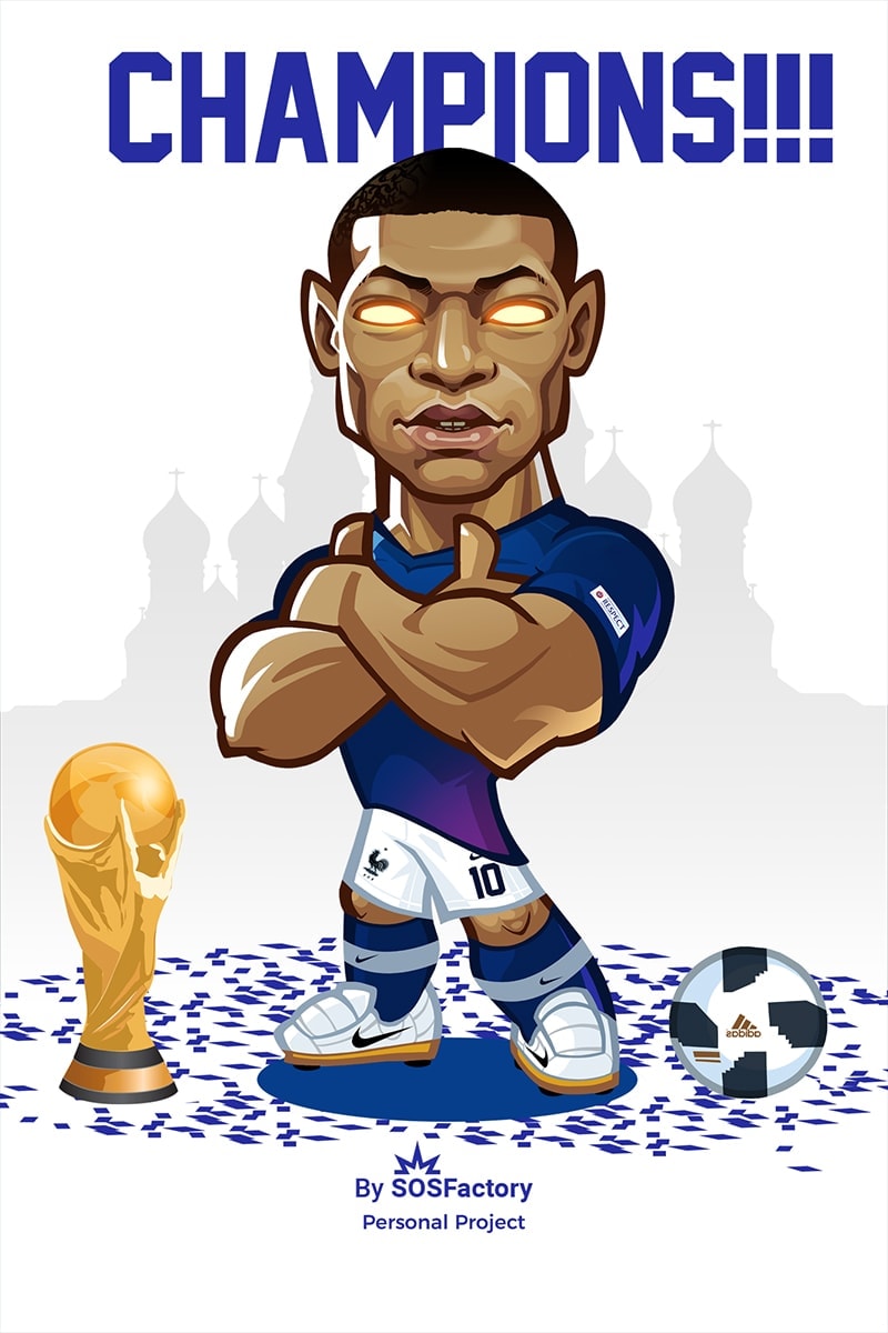 Mbappe Caricature