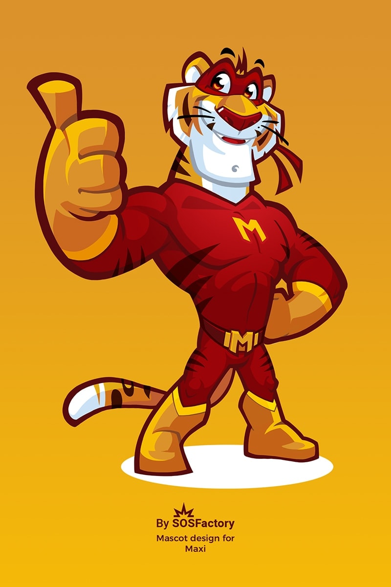 Tiger mascot design for Maxi