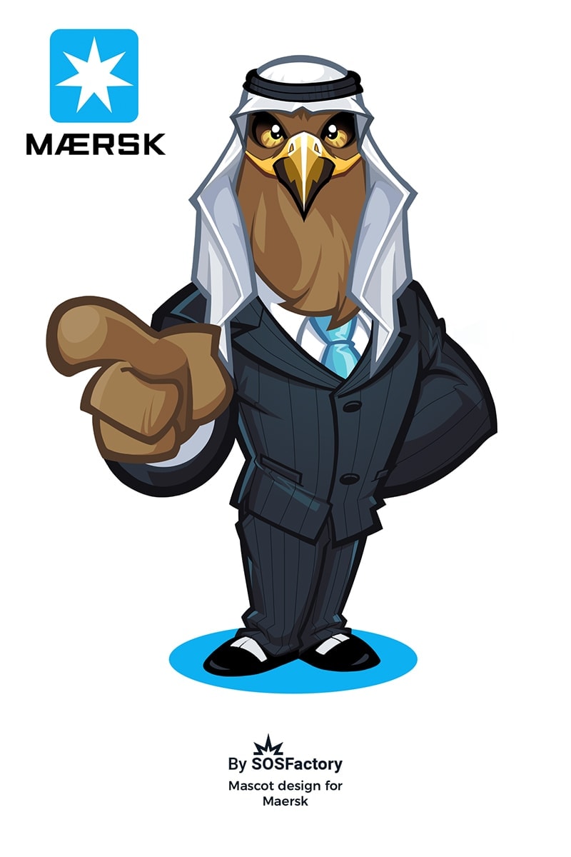 Falcon Mascot Design for Maersk