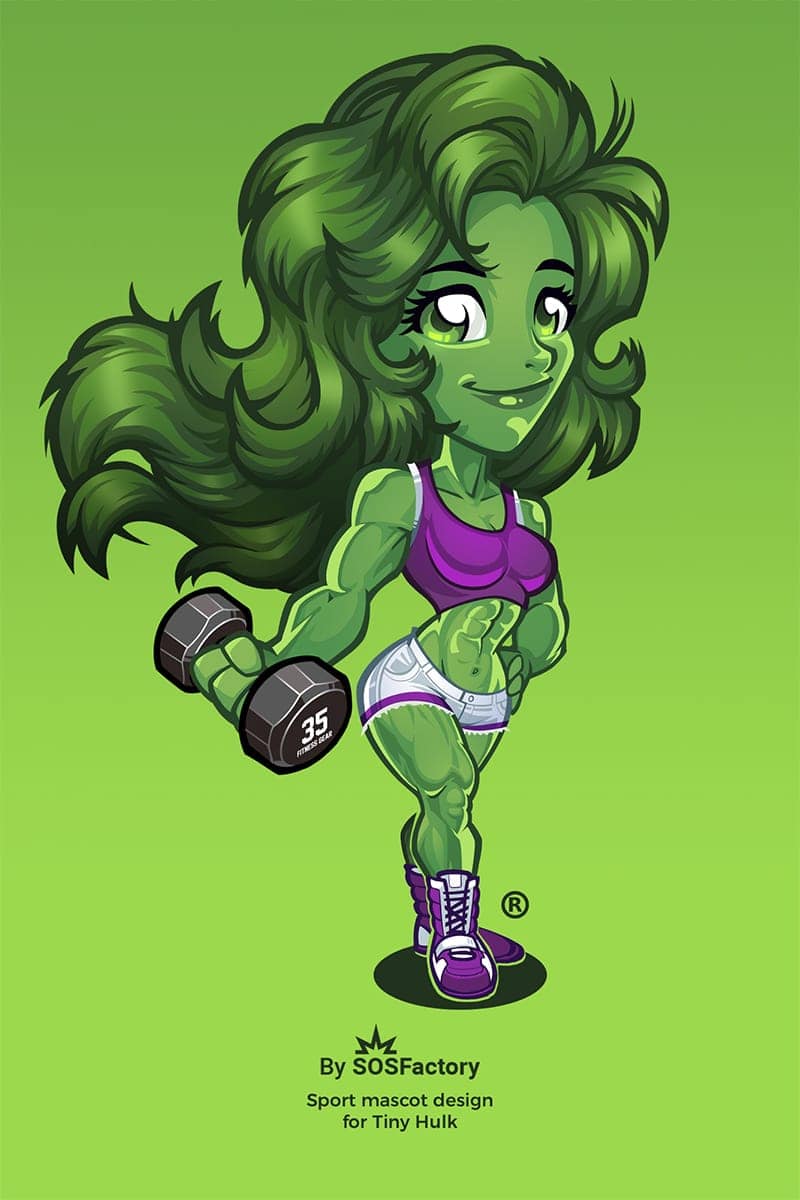 Tiny Hulk Mascot design