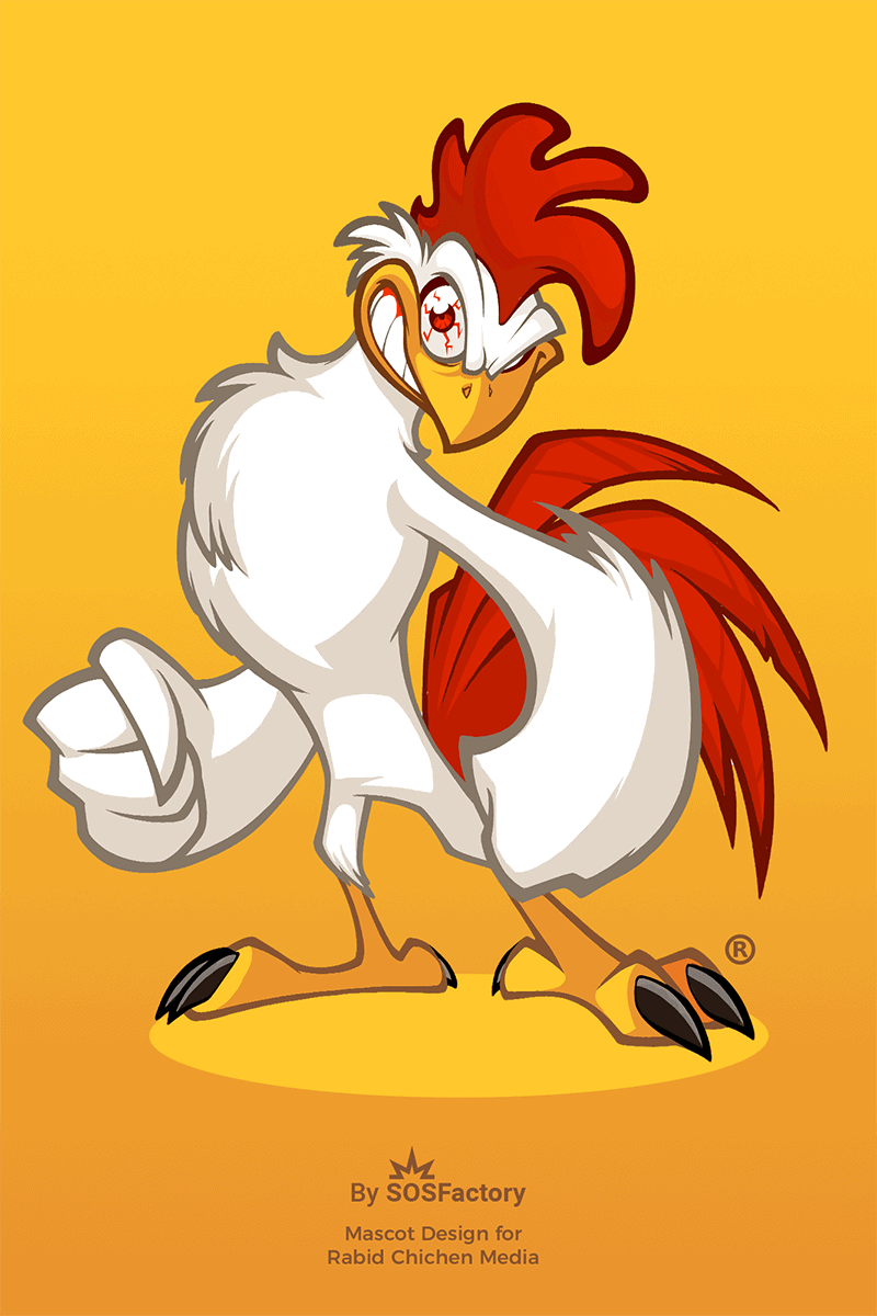 Rabid Chicken Media mascot design
