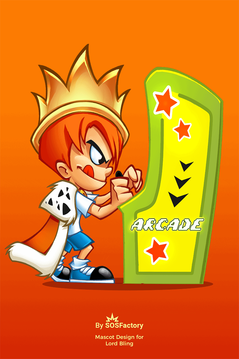 LordBling mascot design Arcade