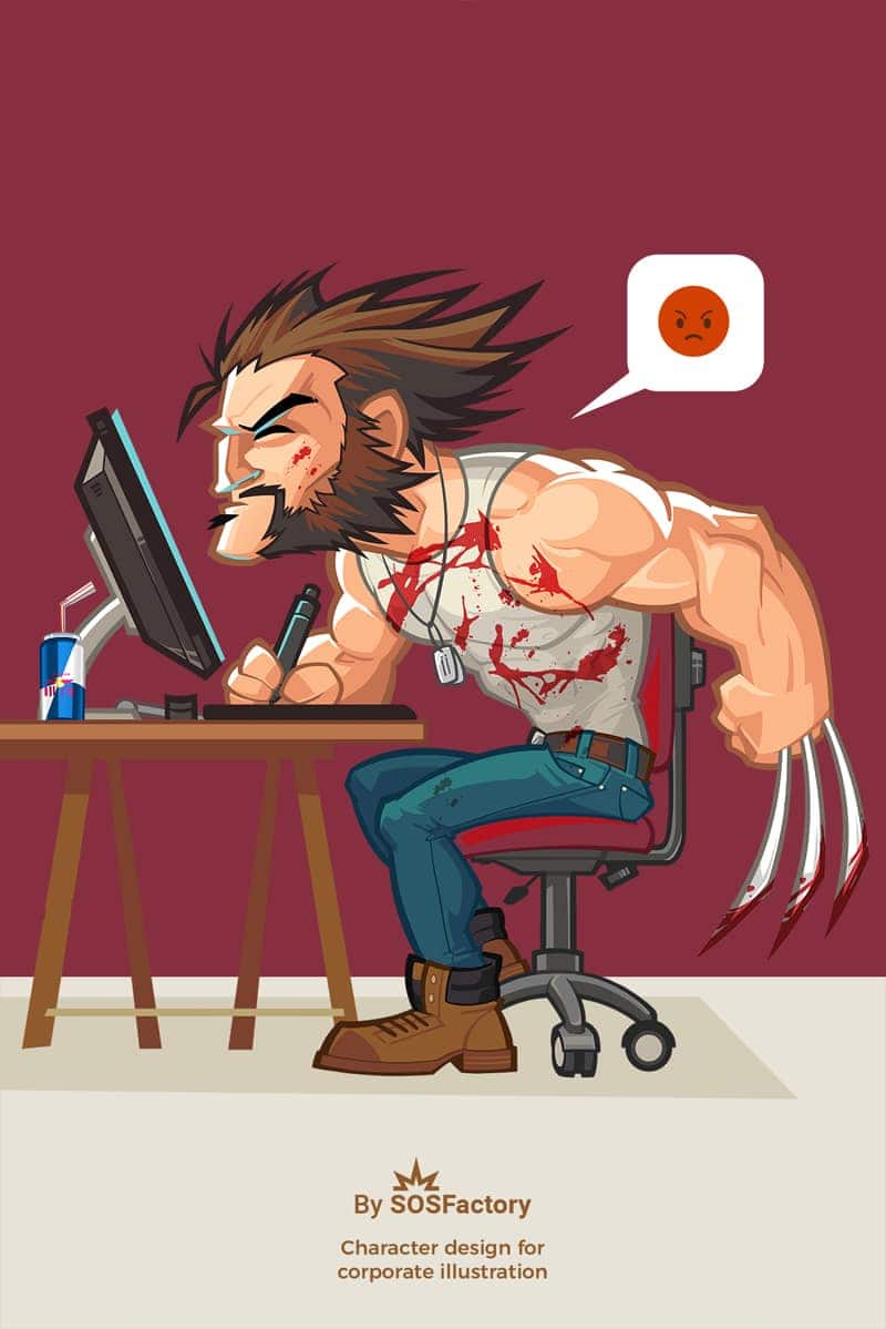 Wolverine cartoon comic