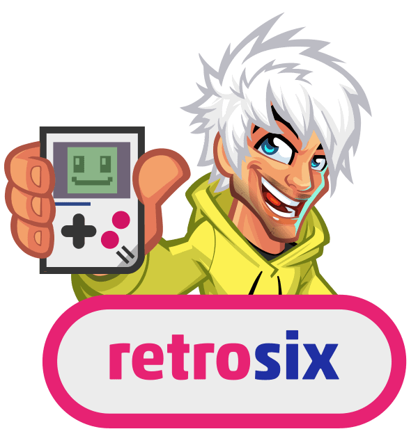 retrosix cartoon logo diseño