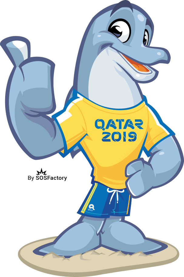 Dolphy mascota deportiva de Qatar 2019