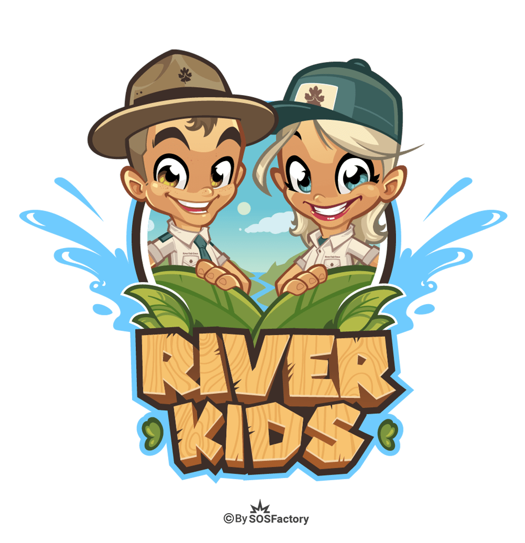 Logo design river kids