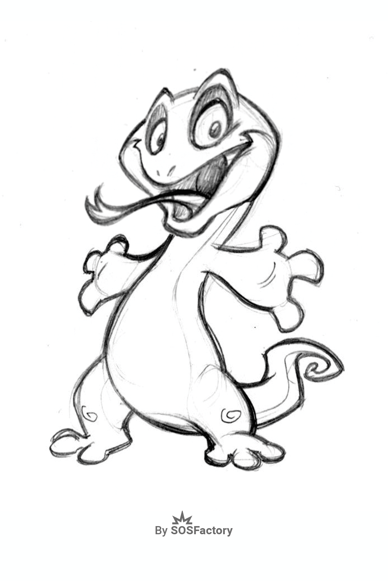 Lizard cartoon character