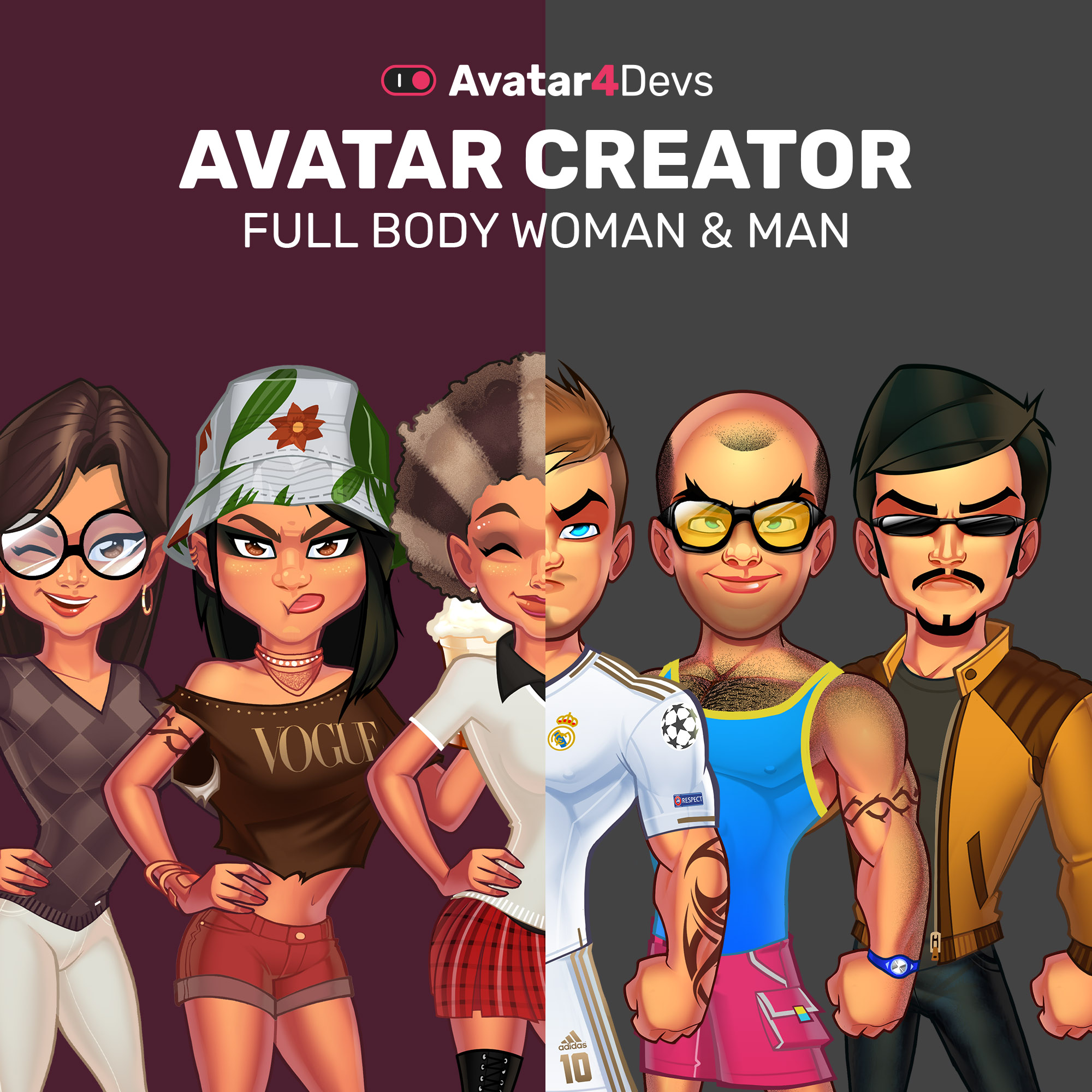 full body avatar creator for men and women