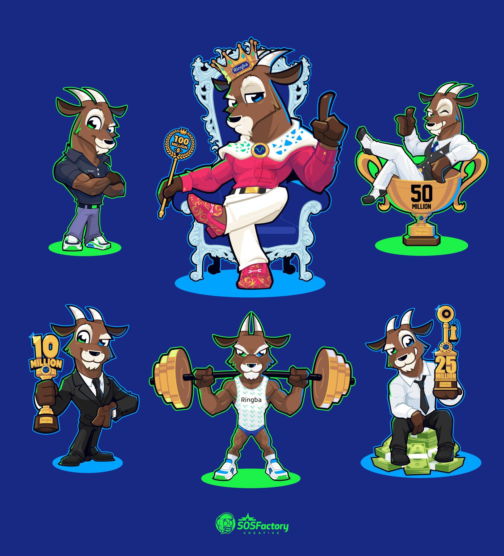 Ringba goat on different poses