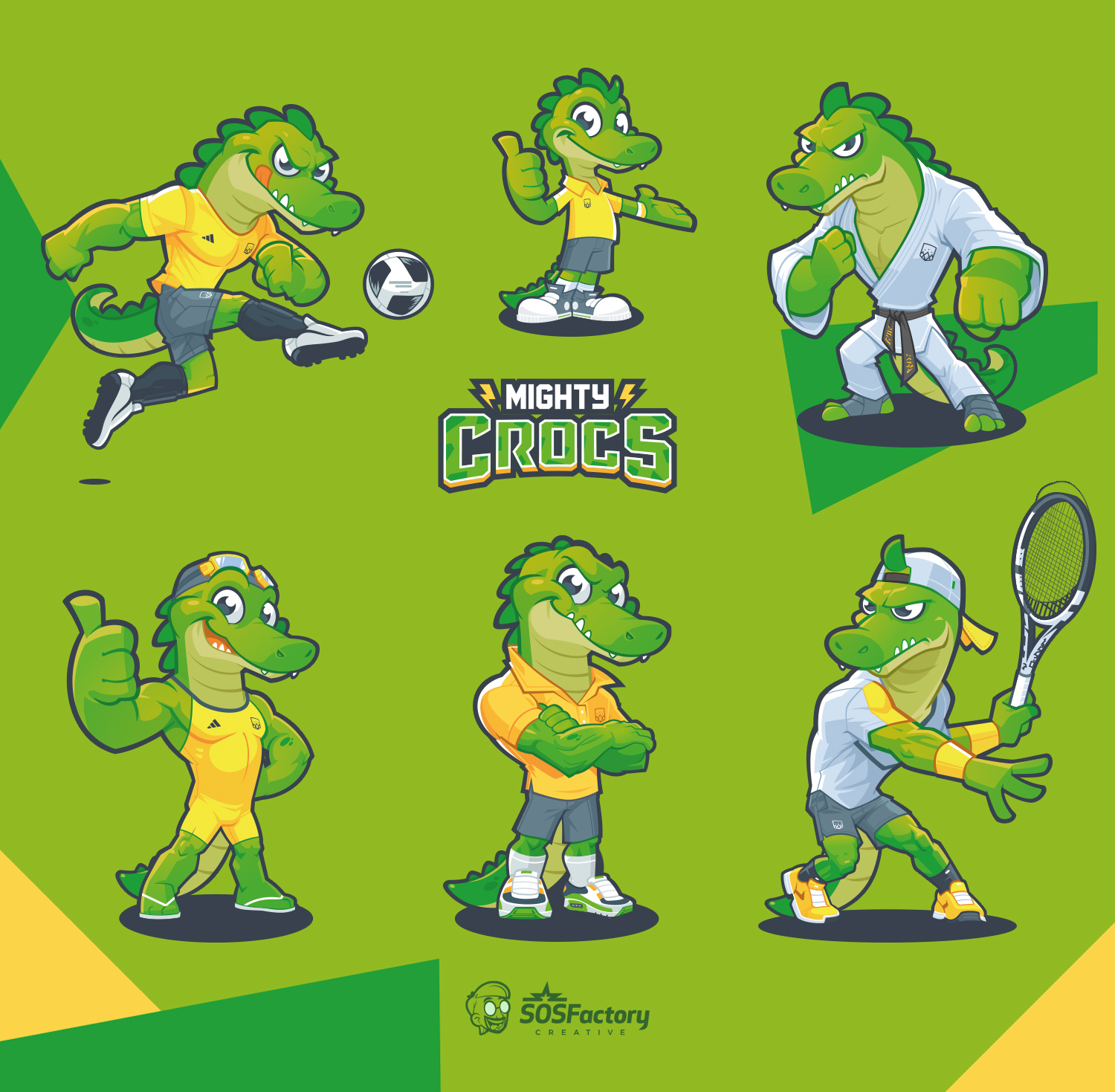 Mighty Crocs es una mascota llena de energía que demuestra su pasión por los deportes escolares en Mexico