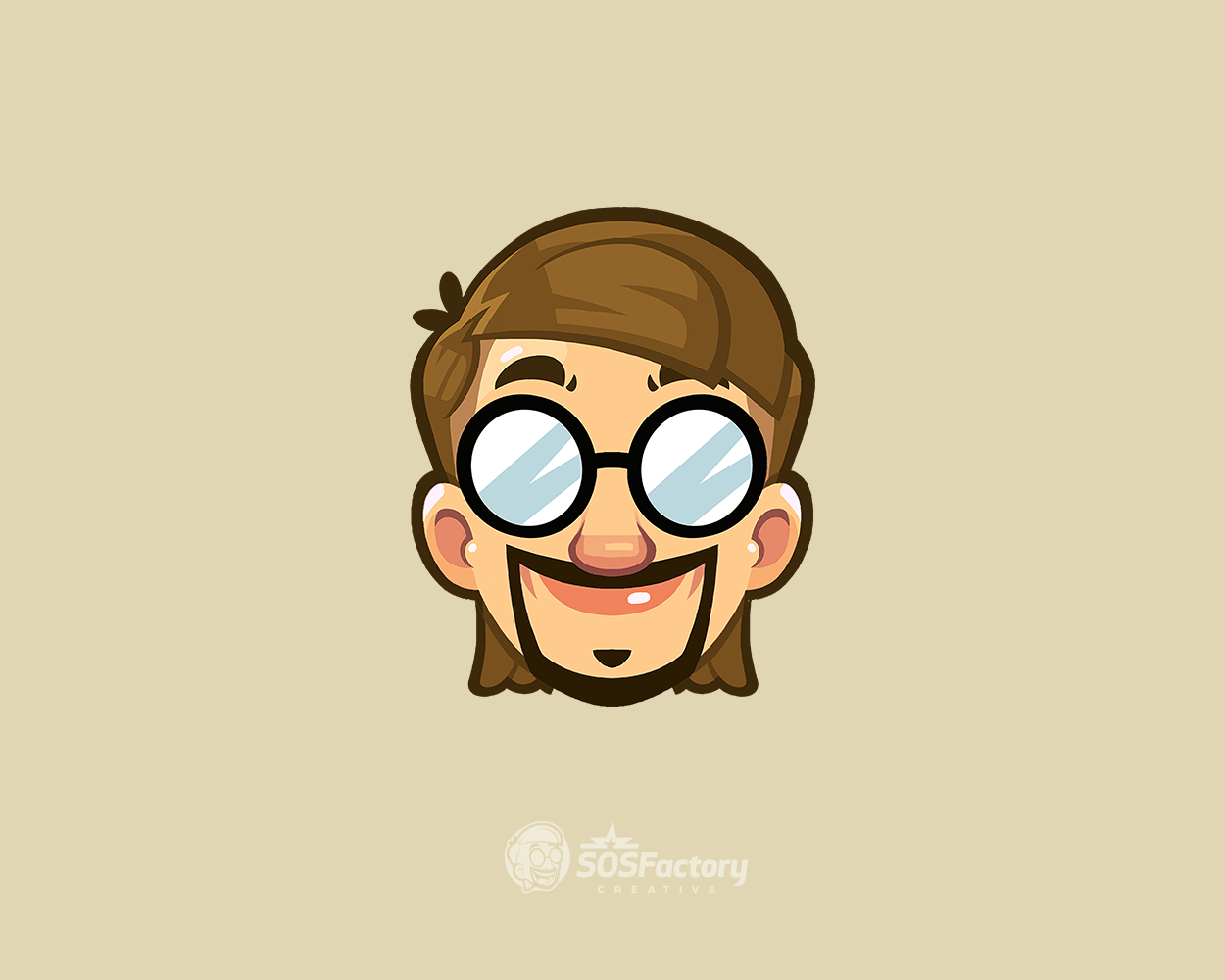 Cartoon nerdy boy mascot