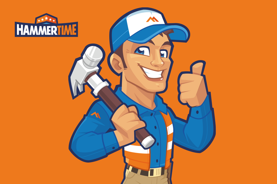 Hammertime mascot design Mr Hammer - Hammertime mascot